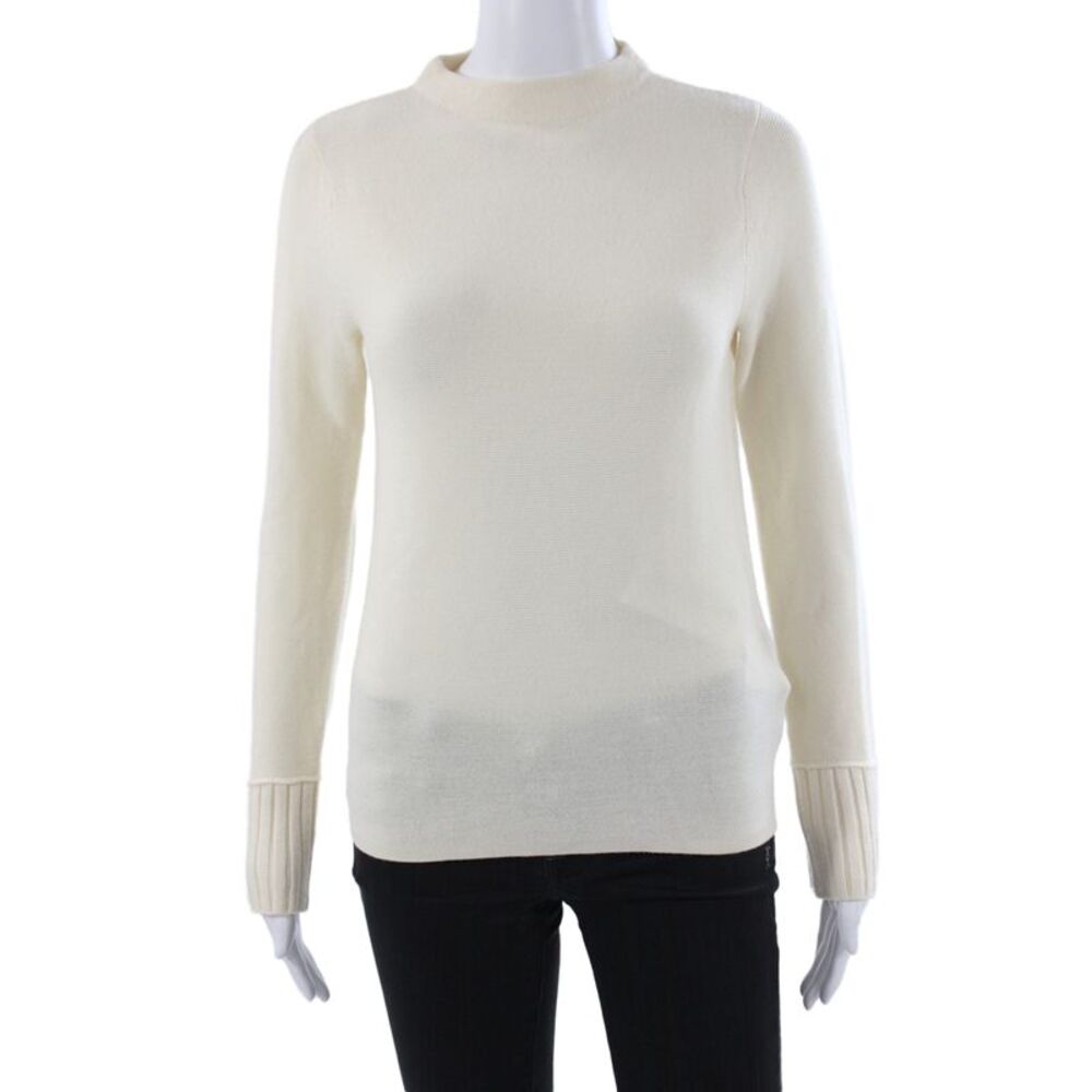 Club Monaco Womens Pullover Sweater Ivory Merino Wool Size XS